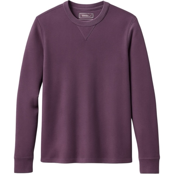 Eddie Bauer Waffle Knit Thermal Long Sleeve Shirt Men’s L Purple - Picture 1 of 4